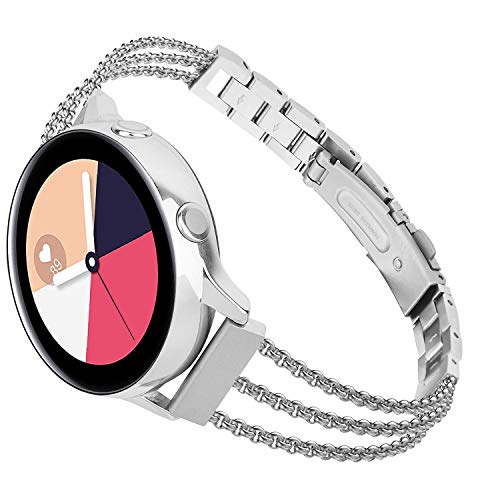 Product Cover TOROTOP Compatible for Galaxy Watch Active 40mm/Galaxy Watch 42mm Band,20mm Metal Stainless Steel Chain Bangle Bracelet Replacement Compatible for Samsung Galaxy Watch 42mm R810