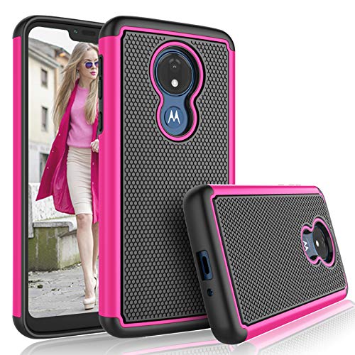 Product Cover Moto G7 Power Case,Motorola Moto G7 Supra / G7 Optimo Maxx Case for Girls, Tekcoo [Tmajor] Shock Absorbing [Rose] Rubber & Plastic Scratch Resistant Bumper Grip Cute Sturdy Hard Phone Cases Cover