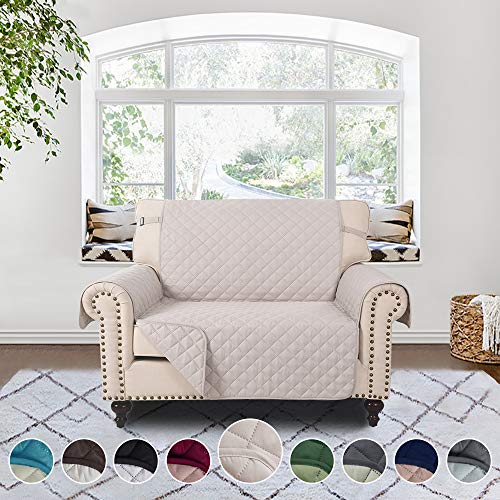 Product Cover RHF Reversible Chair and a Half Cover&Chair and a Half Covers,Slipcovers for Chair and a Half, Chair and a Half Covers,Pet Cover for Chair and a Half(Loveseat Small: Light Taupe/Light Taupe)