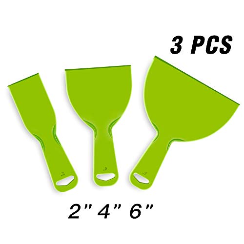 Product Cover URTOYPIA Plastic Putty Knife Set Green Flexible Scraper Tool for Decals, Wallpaper, Baking,Wall and Car Putty (3-PACK)