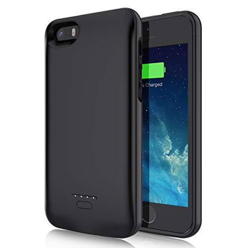 Product Cover JUBOTY Battery Case for iPhone 5 5S SE, 4000mAh Slim Protective Charging Case Compatible with iPhone 5 5S SE Portable Rechargeable Battery Charger Case