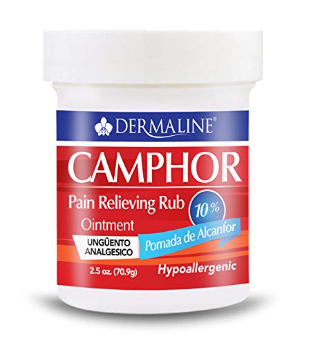 Product Cover Dermaline - Camphor Ointment Pain Relieving Rub - Analgesic Ointment - Muscle Pain, Stiffness, Joint Pain - Pomada Analgesica de Alcanfor 2.5 Oz.