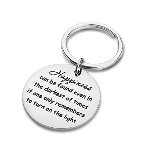 Product Cover Graduation Gifts Keychain for Women Men Inspirational Gift for Friend Happiness Can Be Found Albus Dumbledore Inspired Perfect Present for Harry Potter Fans Graduation Birthday Christmas Gifts