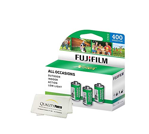 Product Cover Fuji Superia X-TRA 3 Pack ISO 400 36 Exp. 35mm Film, Total 108 Exposures + Quality Photo Ultra Soft Microfiber Cloth ...