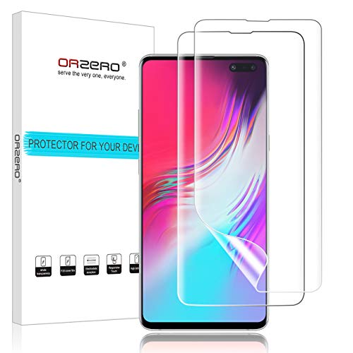 Product Cover (2 Pack) Orzero Compatible for Samsung Galaxy (S10 5G 6.7 inch) HD (Premium Quality) Edge to Edge (Full Coverage) Screen Protector, Anti-Scratch Bubble-Free (Lifetime Replacement)