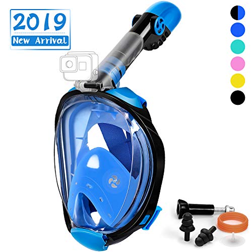 Product Cover OUSPT Full Face Snorkel Mask, Snorkeling Mask with Detachable Camera Mount, Panoramic 204° View Upgraded Dive Mask with Safety Breathing System, Dry Top Set Anti-Fog Anti-Leak
