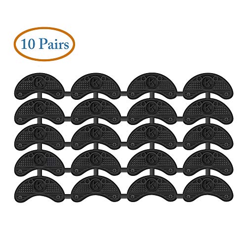 Product Cover 10 Pairs Heel Plates Shoe Heel Taps Heel Repair Pad Replacement with Nails, Black