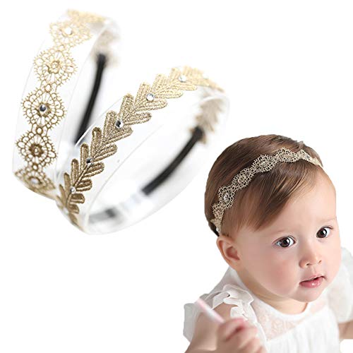 Product Cover Baby Toddler Elastic Chiffon Flower Headbands Princess Girls Hand Sewing Beads Flower Headwear Nylon (MQ319)