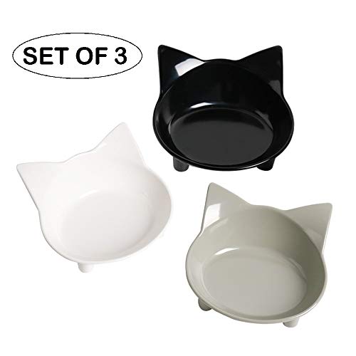 Product Cover cGy Cat Bowl Cat Food Bowls Non Slip Cat Dish Pet Food Bowls Shallow Cat Water Bowls Cat Feeding Wide Bowls to Stress Relief of Whisker Fatigue Pet Bowl of Dogs Cats Rabbits