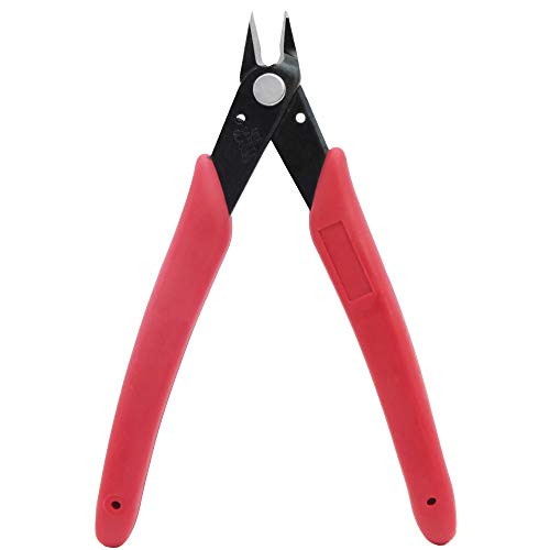 Product Cover Whizzotech Flush Wire Cutters Micro Diagonal Cutting Pliers for Jewelry Making Chromium Vanadium Steel 4.5 Inch (1 Pack)