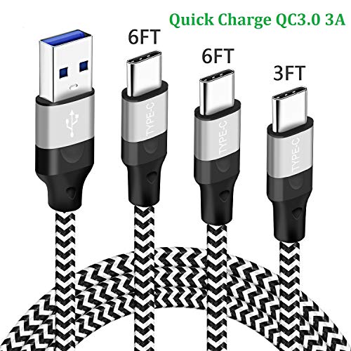Product Cover USB C Charging Cable Charger Cord for Moto G7 G8 Play Power Plus Z3,LG Stylo 5 V35 V40 Thinq,V30 V20 V30S,Motorola Z2 Z Force Droid Edition,USB Type C Fast/Quick Charge Power Data Phone Wire 3/6/6-FT