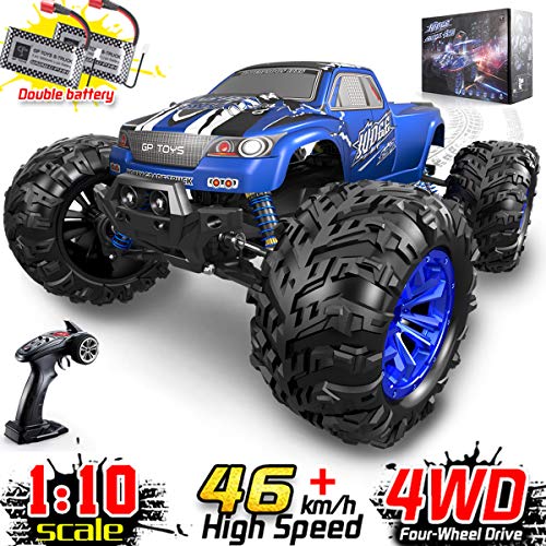Product Cover Soyee RC Cars 1:10 Scale RTR 46km/h High Speed Remote Control Car All Terrain Hobby Grade 4WD Off-Road Waterproof Monster Truck Electric Toys for Kids and Adults -1600mAh Batteries x2