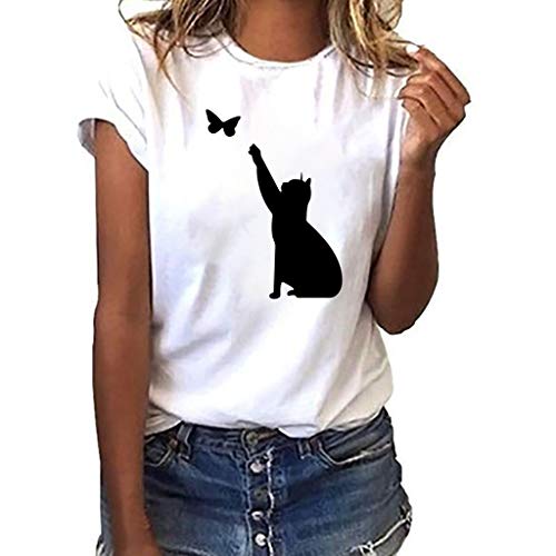 Product Cover Kiminana Womens Casual Color Block Short Sleeve Pullover Tops Loose Lightweight Tunic Sweatshirts