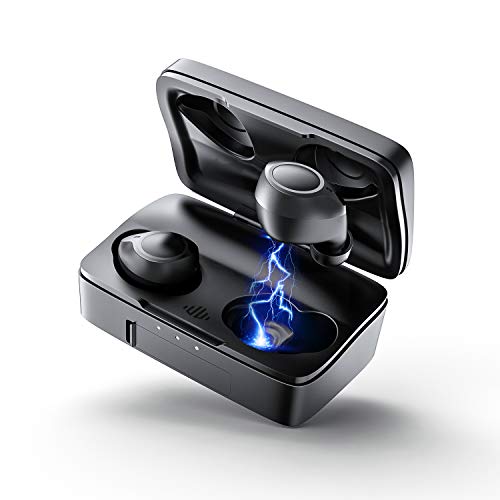 Product Cover Bluetooth 5.0 Wireless Headphones, ENACFIRE Future Plus Wireless Earbuds 104 Cycle Playing Time IPX8 Waterproof Deep Bass Bluetooth Headphones with 2600mAh Charging Case