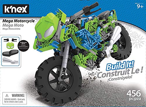 Product Cover K'nex Mega Motorcycle Building Set - Ages 9+ - 456 Parts - Working Suspension, Authentic Replica Model, Advanced Stem Building Toy for Boys & Girls - 14.5