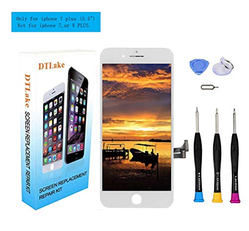 Product Cover Premium Screen Replacement, Compatible iPhone7 Plus 5.5inch(Model A1784, A1785, A1661), LCD Replacement Screen with 3D Touch Screen Digitizer Fram Assembly Full Set + Free Tools + Manual (White)