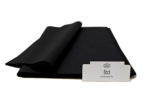 Product Cover Black Tissue Paper - 96 Sheets - 15 Inch x 20 Inch - for Gift Bags, Gift Wrapping, Flower, Party Decoration, Pom Poms - Premium Quality Made in United States