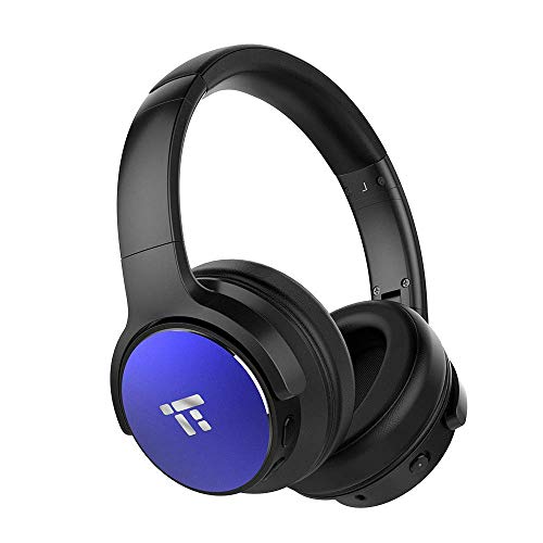 Product Cover Active Noise Cancelling Bluetooth Headphones, TaoTronics HiFi Stereo Wireless Over Ear Deep Bass Headset w/CVC Noise Canceling Microphone 30 Hour Playtime Comfortable Earpads for Travel Work TV (Blue)
