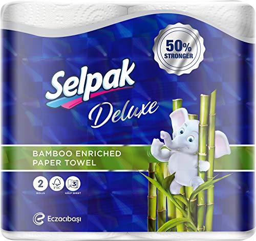 Product Cover Selpak Deluxe Bamboo Enriched Paper Towel Kitchen Roll Tissue 3ply 2rolls/pack