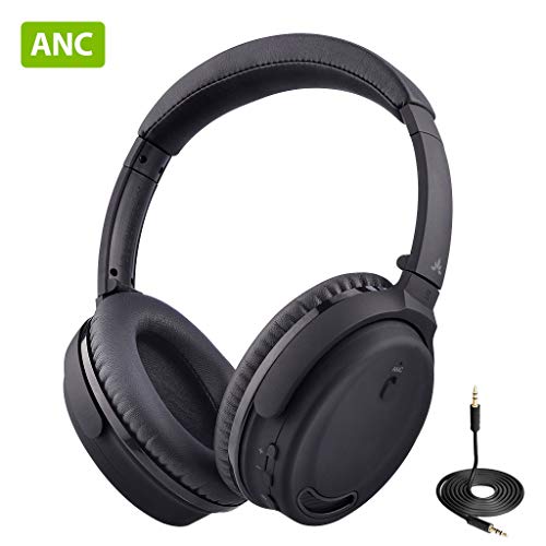 Product Cover [2020 New] Avantree ANC032 Active Noise Cancelling Headphones, ANC Wireless Wired Bluetooth Headphones Over Ear with Mic, Comfortable & Foldable, 18Hrs for Airplane Travel Work TV Computer Cell phones