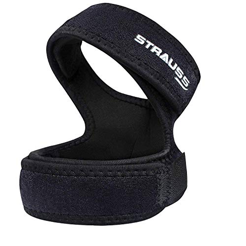Product Cover Strauss Pattela Strap Knee Support, Free Size, (Black) (Dual Strap)