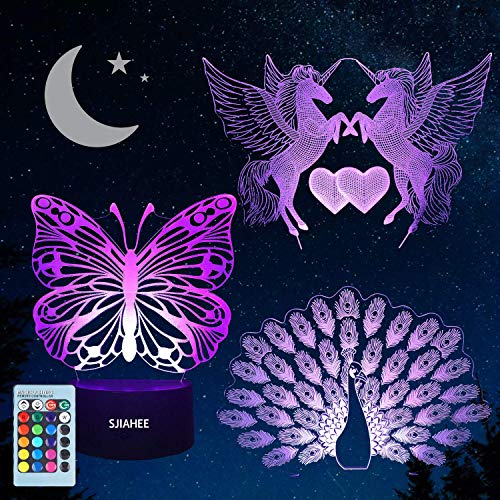 Product Cover CGN 3 pcs Night Light 3D lamp 7 Colors Changing Nightlight with Smart Touch & Remote Control 3D Night Light for Kids or as Gifts for Women Kids Girls Boys (1)