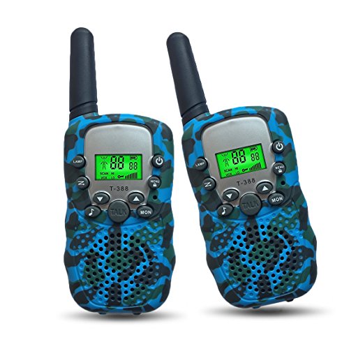 Product Cover Kids Camping Gear Joyfun Walkie Talkies for Kids Long Range Two Way T-388 Toys for Boys 5-10 Year Old Teen Boys Birthday Gifts Blue - 1 Pair