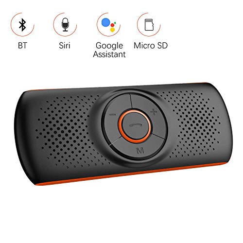 Product Cover Aigoss Bluetooth Car Speakerphone, Car Stereo Music Receiver Player, Sound Enhanced Bass/Built-in Mic/TF Card Player/Siri & Google Assistant, AUX Hands Free Calling with Wireless Control -T826