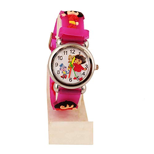 Product Cover Swadesi Stuff Pink Color Analogue Dora Cartoon Character Kids Watch for Girls & Boys
