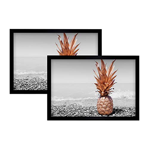Product Cover Frametory, 13x19 Black Poster Frame -Set of 2 - Wall Display, Landscape or Portrait, Hinged Sawtooth Hangers, Swivel Tabs - Acrylic Cover, Smooth Molding - Great for Art Prints, Photos, and Pictures