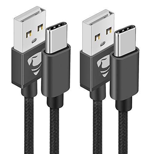 Product Cover USB C Cable Aioneus Fast Type C Charger Cord [6FT 2Pack] Charger Cable Nylon Braided Charging Cable Compatible with Samsung Galaxy S8/S9/S10/A40/A50/A70/A10E/A20,Huawei,Sony Xperia,Nintendo Switch.