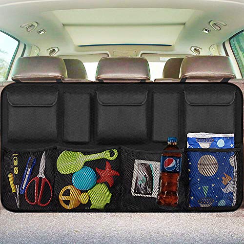 Product Cover EldHus 43224-13969 Black Trunk Storage-Auto SUV Van Container Car Organization Collapsible Compartment Pocket Mesh
