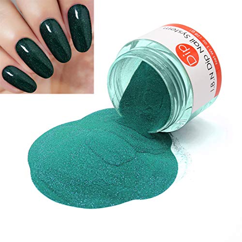 Product Cover Glitter Green Dipping Powder (Added Vitamins) I.B.N Nail Dip Acrylic Powder, 1 Ounce (DIP 034)