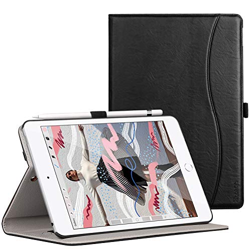 Product Cover Ztotop for iPad Mini 5 Case, Leather Folio Stand Protective Case Smart Cover with Multi-Angle Viewing, Paperwork Card Pocket, Functional Elastic Strap for iPad Mini 5th Gen 2019 - Black