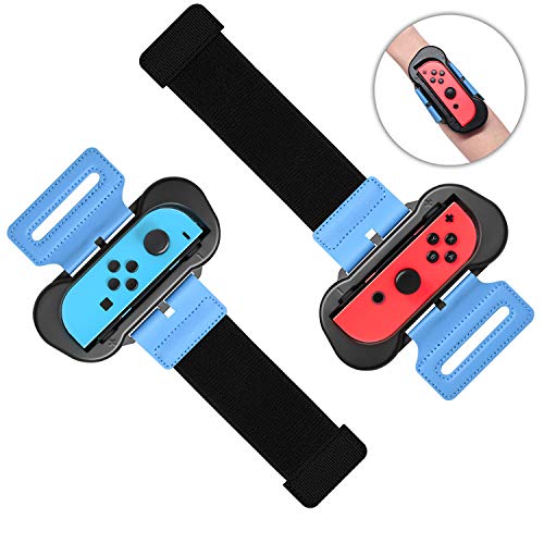Product Cover Wrist Bands for Just Dance 2020 2019 for Nintendo Switch Controller Game, Adjustable Elastic Strap for Joy-Cons Controller, Two Size for Adults and Children, 2 Pack