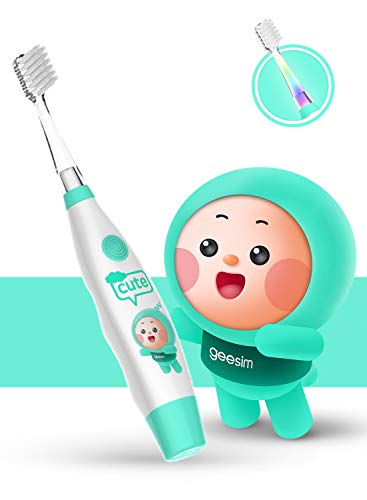 Product Cover kids& Baby Toothbrush Electric Sonic Battery Powered With Smart Timer and Colorful LED, Baby &kids Electric Toothbrushes-Baby Sonic Toothbtush(BLUE)