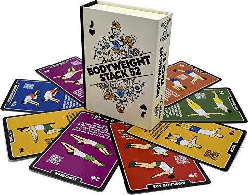 Product Cover Stack 52 Bodyweight Exercise Cards: Workout Playing Card Game. Designed by a Military Fitness Expert. Video Instructions Included. No Equipment Needed. Burn Fat Build Muscle. (Updated Bodyweight Deck)