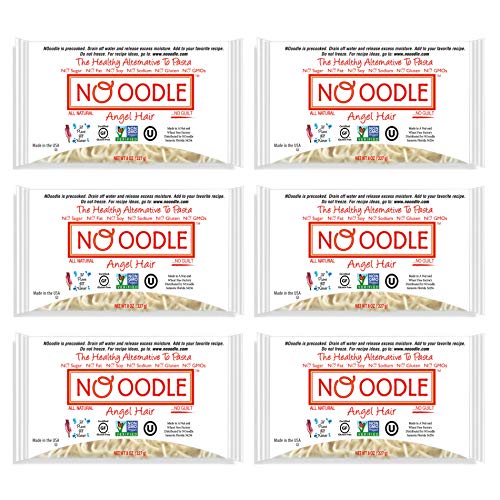 Product Cover NOoodle No Carb Keto Pasta, Noodle Alternative, Calorie Free Noodles, Gluten Free, Keto Friendly, Shirataki Keto Noodles (Angel Hair, 6-pack)