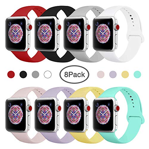 Product Cover BMBEAR Sport Bands Compatible with Apple Watch 42mm 44mm Soft Silicone Band Replacement iWatch Strap for Apple Watch Series 4 Series 3 Series2 Series1 M/L
