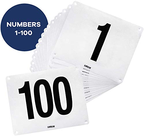 Product Cover Clinch Star Running Bib Replacements - Large Numbers for Marathon Races and Events - Tyvek Tearproof and Waterproof 6 X 7.5 Inches (Numbers 1-100)