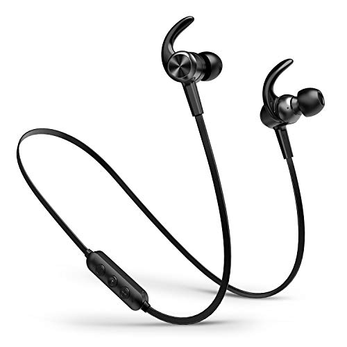 Product Cover Picun Bluetooth Headphones, IPX7 Waterproof Bluetooth Earphones with Magnetic Connection, HiFi Bass Stereo Sweatproof Earbuds w/Mic, for Workout, Running, Gym, 10 Hrs Playtime, Black
