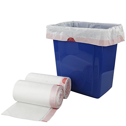 Product Cover Doryh 7 Gallon White Drawstring Trash Bags, Medium Garbage Bags, 2 Rolls/120 Counts