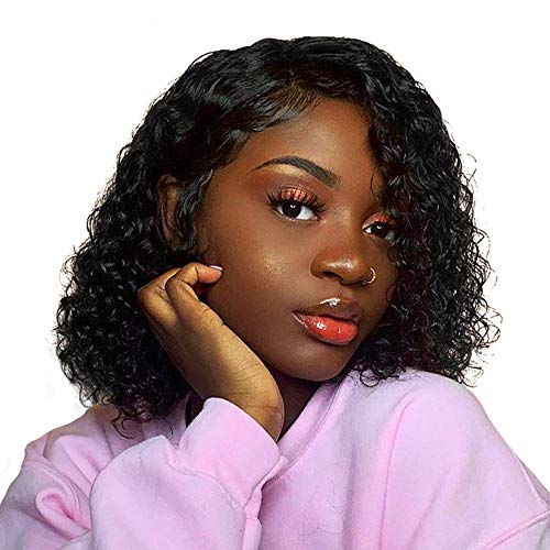 Product Cover 2020 Mironica 8 Inch Glueless Water Wave Short Bob Human Hair Lace Front Wigs for Women Natural Pre Plucked 150% Density 13×4 Frontal 7A 100% Pure Virgin Brazilian 8