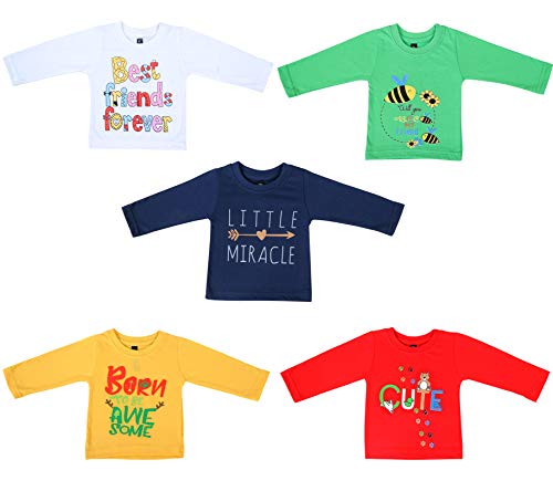 Product Cover Kuchipoo Unisex Babies Full Sleeves Cotton T-Shirts - Combo of 5