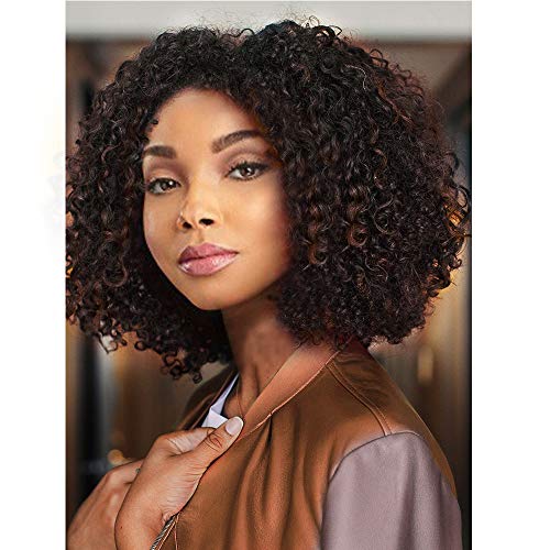 Product Cover AISI HAIR Short Afro Kinkys Curly Hair Wig Afro Wig Short Brown Synthetic Afro Curly Hair Wigs for Women Side Part Wig