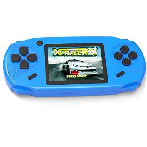 Product Cover Beijue 16 Bit Handheld Games for Kids Adults 3.0'' Large Screen Preloaded 100 HD Modern Video Games Seniors Electronic Game Player for Boys Girls Birthday Xmas Present (Blue)
