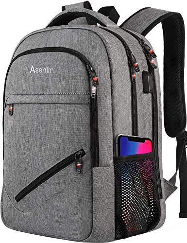 Product Cover Laptop Backpack,Business Travel Slim Durable Laptops Backpack with USB Charging Port,Water Resistant College School Computer Bag for Women & Men Fits 15.6 Inch Laptop and Notebook - Grey