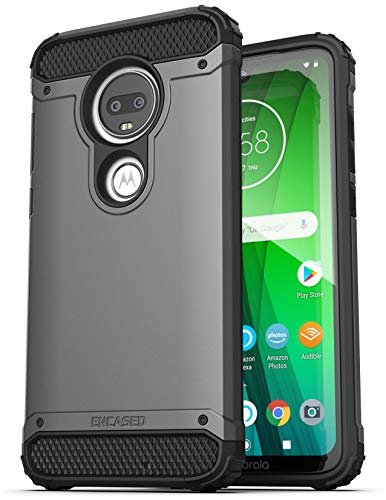 Product Cover Encased Heavy Duty Moto G7 Case (2019 Scorpio Series) Military Grade Rugged Phone Protection Cover (Motorola G7) Gunmetal Grey