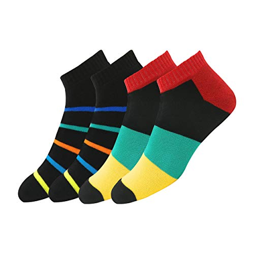 Product Cover Maanja Men's Colourful Cotton Cushion Ankle Socks - Free Size (Pack of 2) (V8T56)