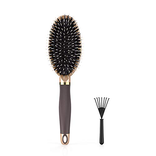 Product Cover Hair Brush,LYLFL Boar Bristle Hair Brush and Works Great on Wet or Dry Hair